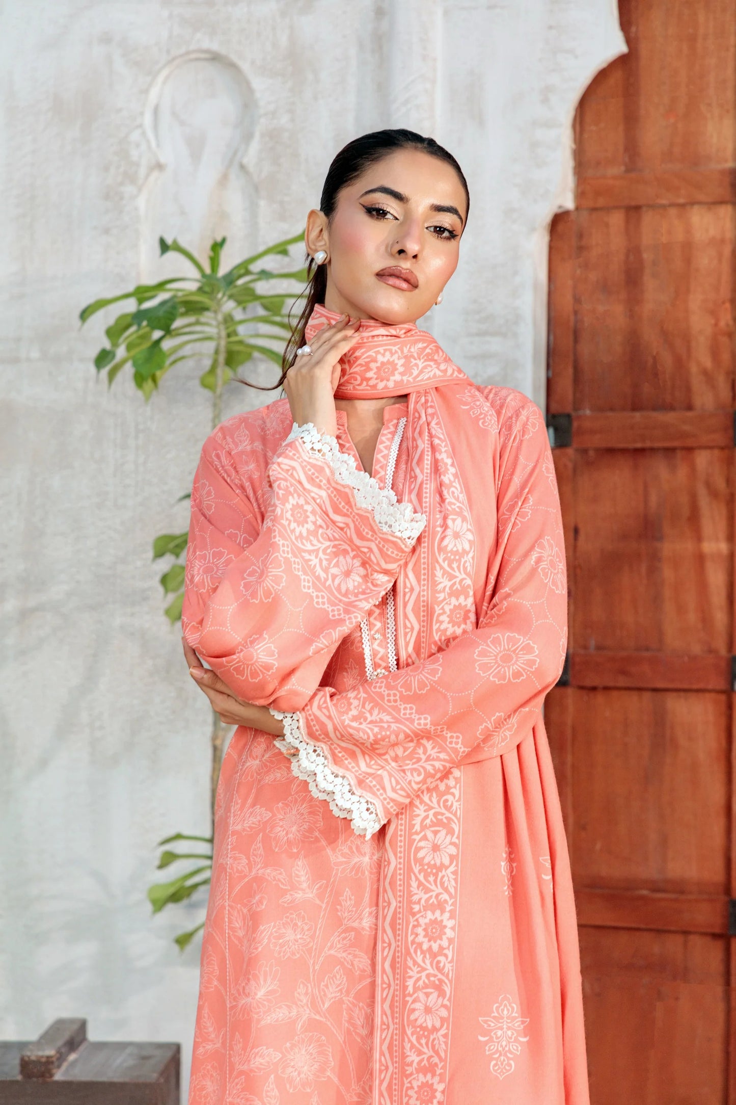 03 Piece Unstitched Pashmina Printed