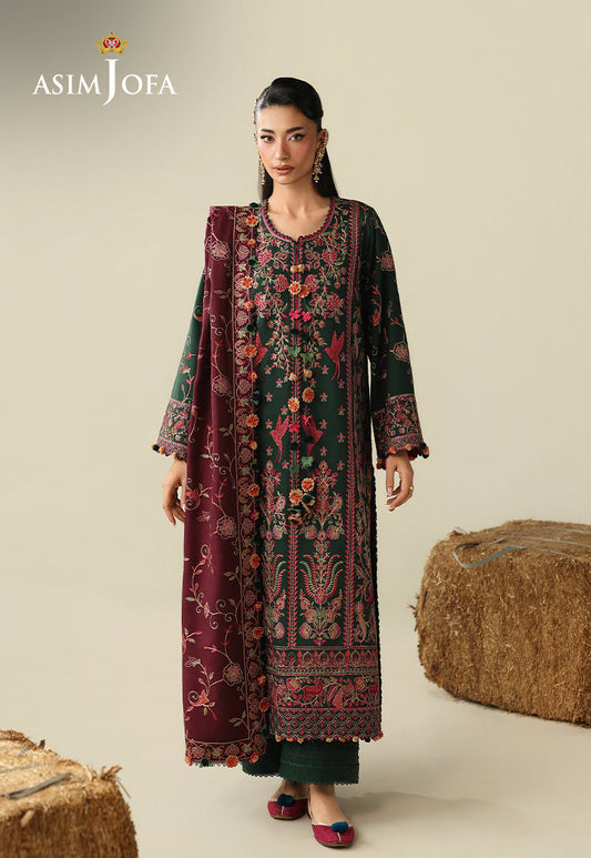 AJULK-04 Embroidered Rod Unstitched 3 Pcs