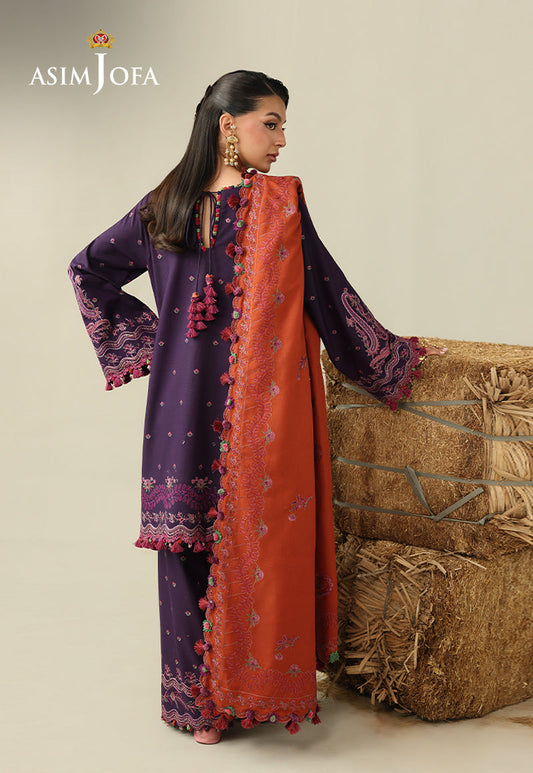 AJULK-05 Embroidered Rod Unstitched 3 Pcs