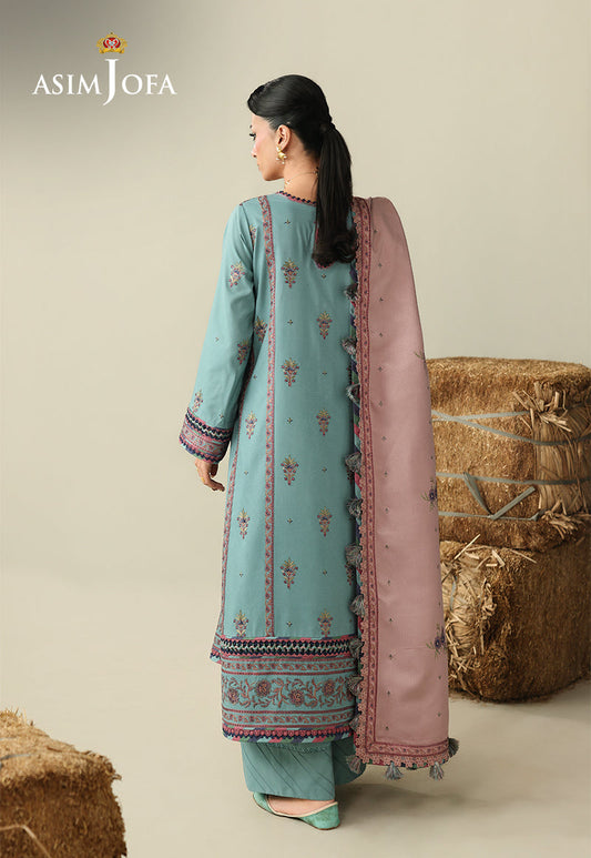 AJULK-03 Embroidered Rod Unstitched 3 Pcs