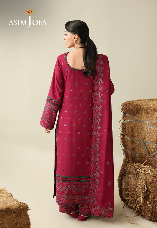 AJULK-07 Embroidered Rod Unstitched 3 Pcs