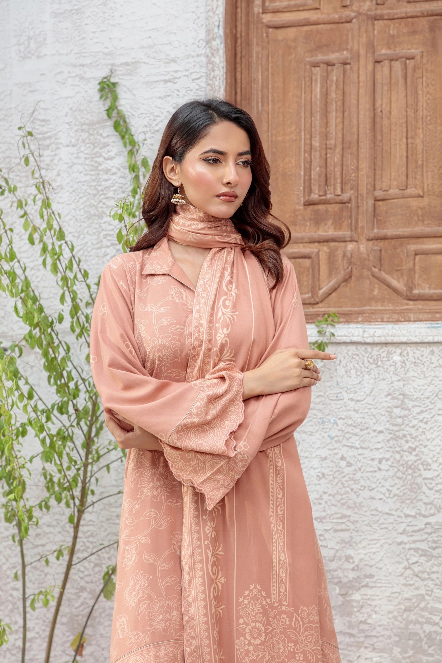 03 Piece Unstitched Pashmina Printed