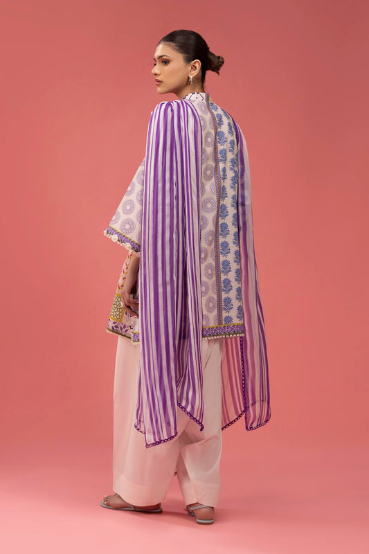 Unstitched Lawn 3 Piece Suit - 12B