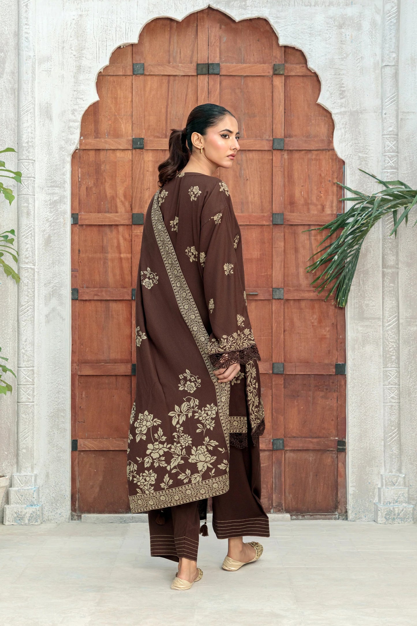 03 Piece Unstitched Pashmina Printed