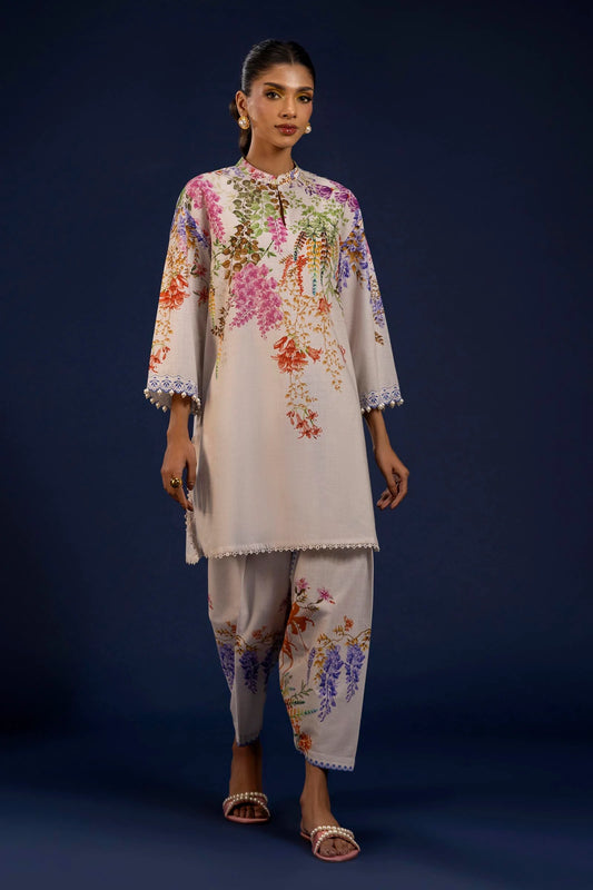 Unstitched Lawn 3 Piece Suit - 13A