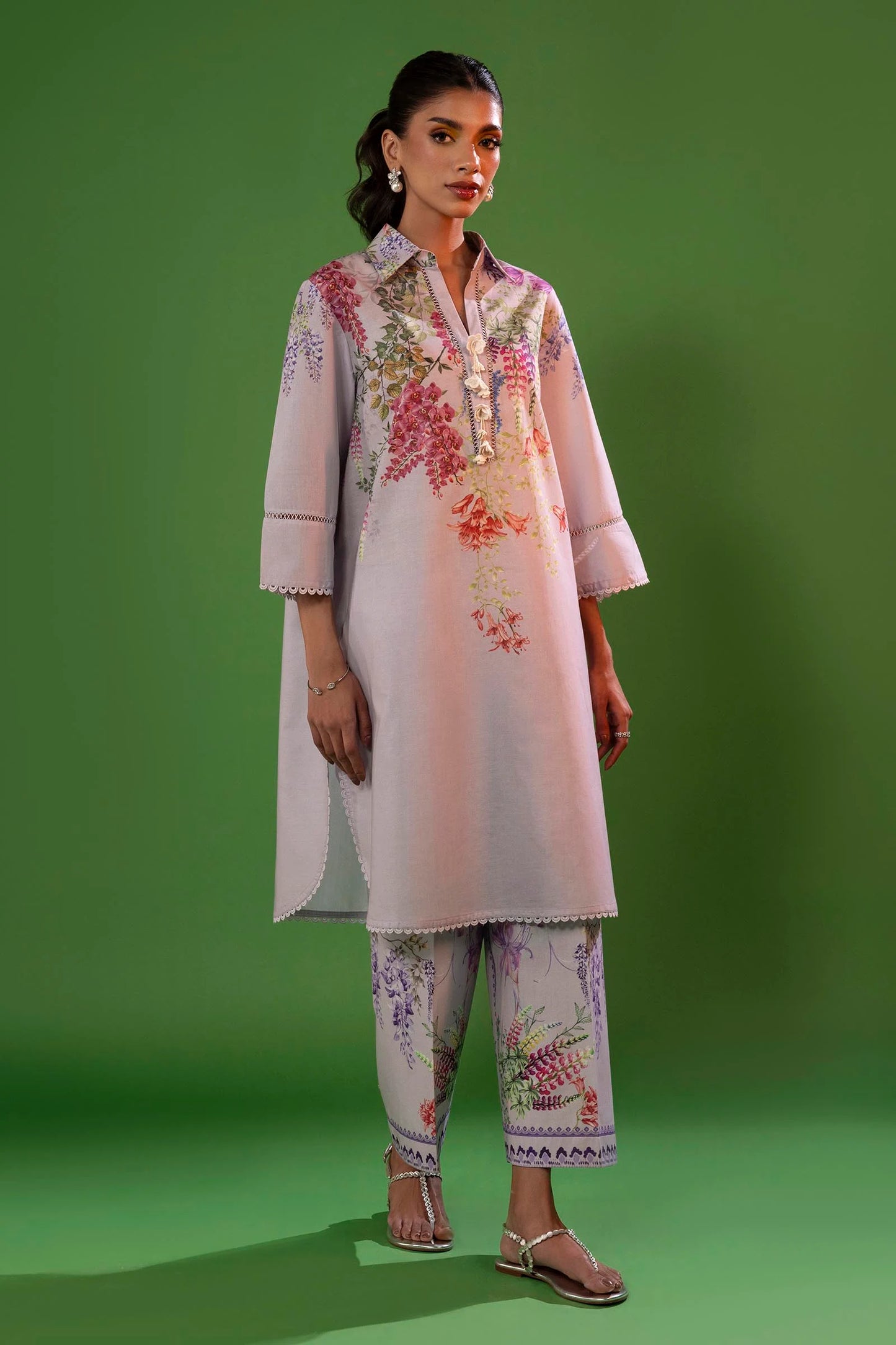 Unstitched Lawn 3 Piece Suit - 13B
