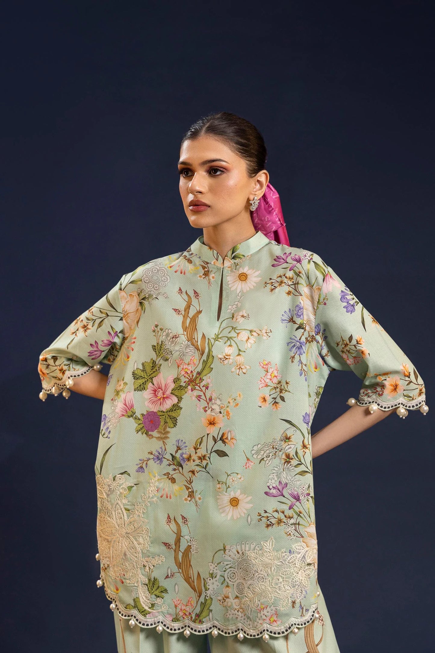 Unstitched Lawn 3 Piece Suit - 14B