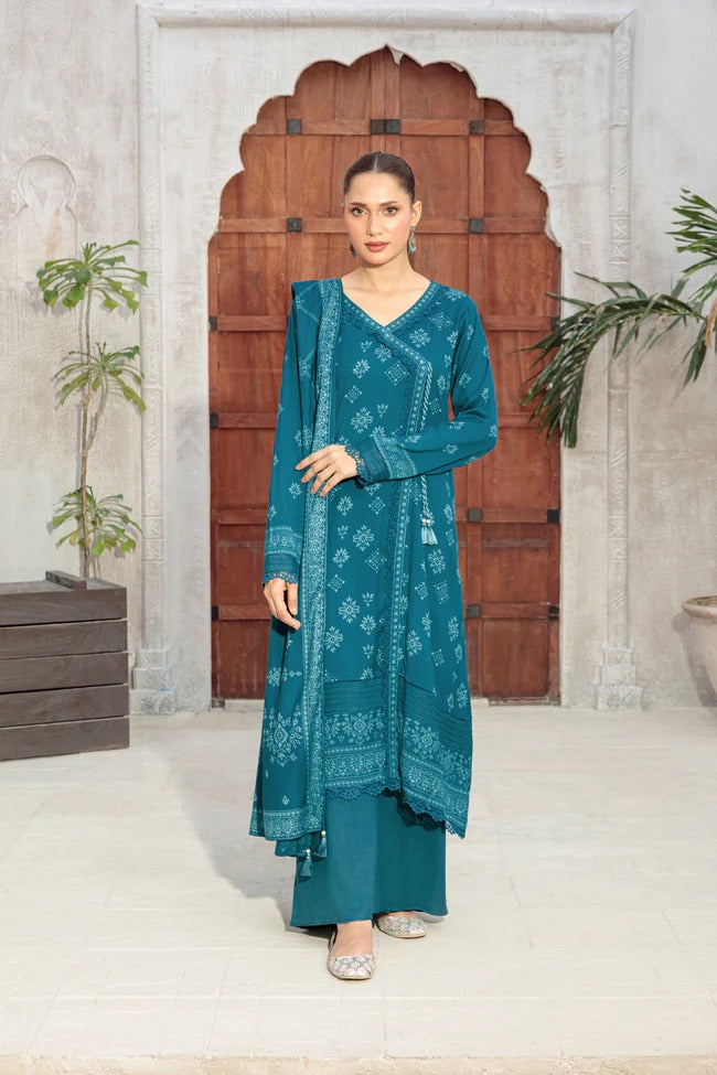 03 Piece Unstitched Pashmina Printed