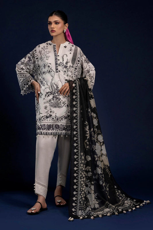 Unstitched Lawn 3 Piece Suit - 1A
