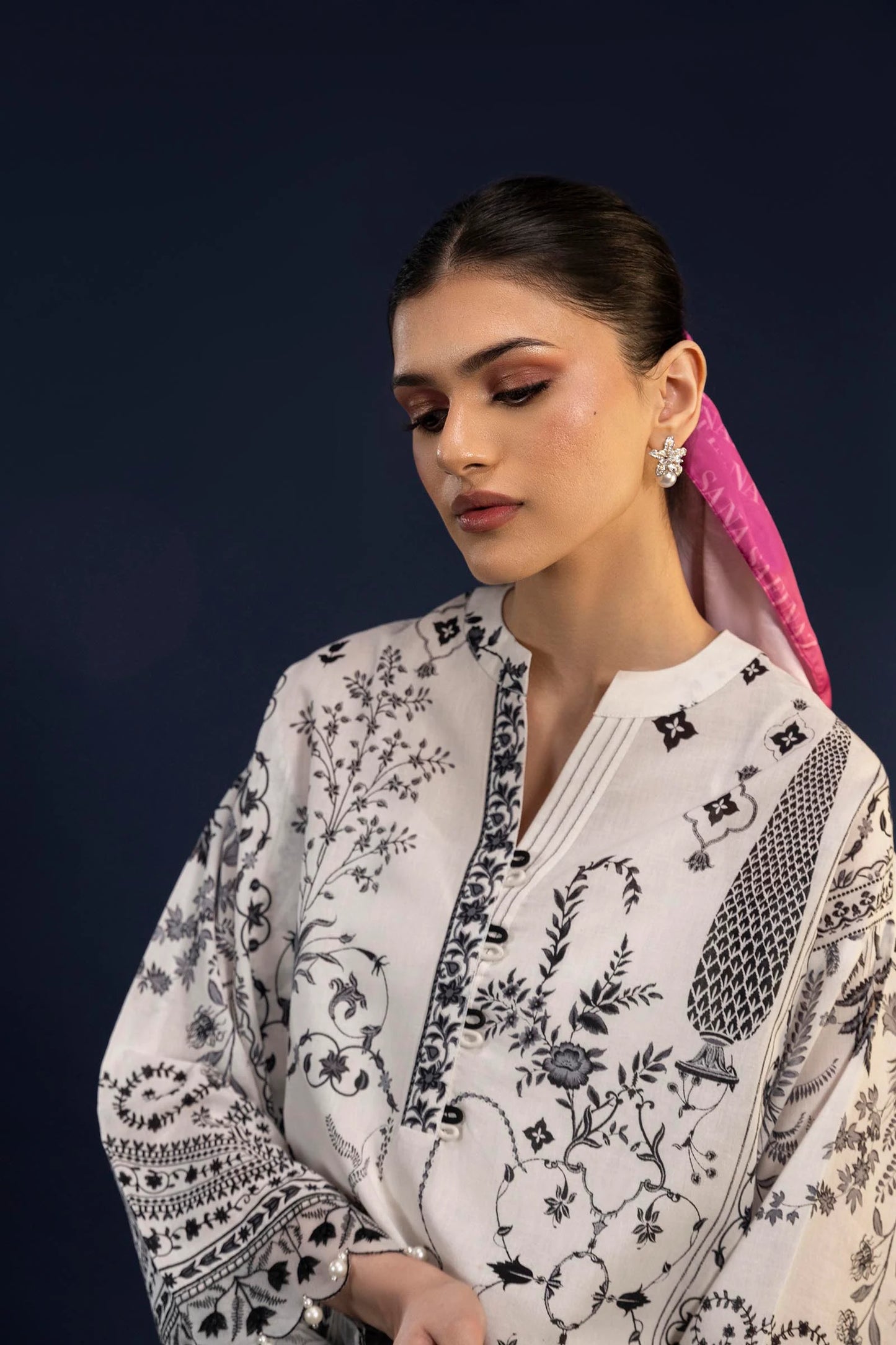 Unstitched Lawn 3 Piece Suit - 1A