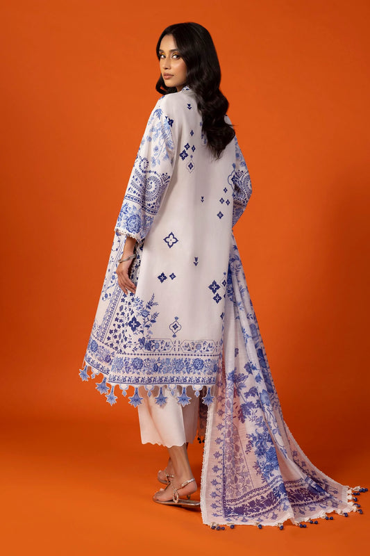 Unstitched Lawn 3 Piece Suit - 1B