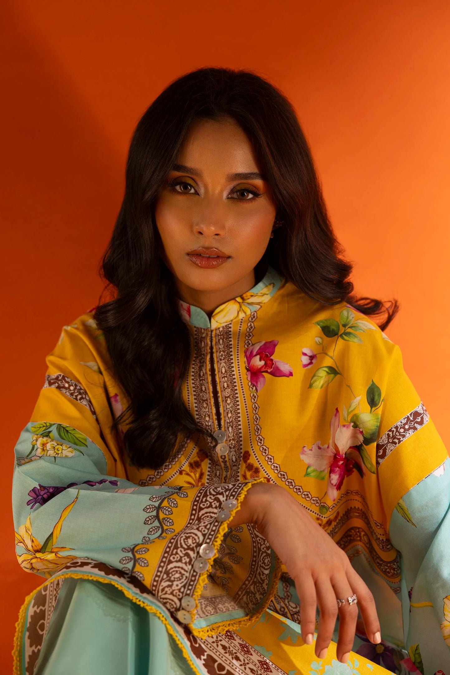 Unstitched Lawn 3 Piece Suit - 9A