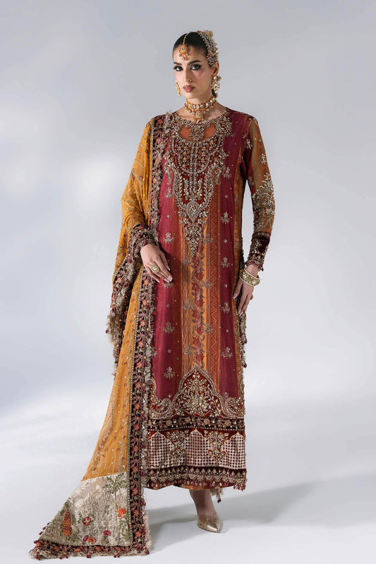 3 Piece Unstitched Embroidered Raw Silk Suit | BD - 3104