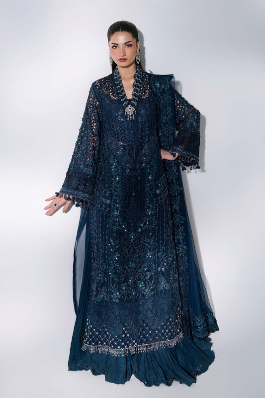 3 Piece Unstitched Embroidered Organza Suit | BD - 3106