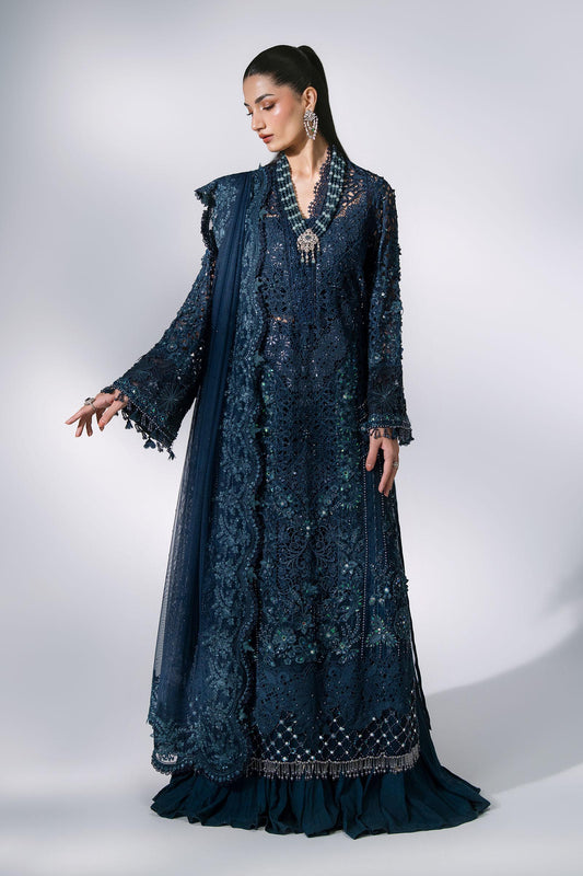 3 Piece Unstitched Embroidered Organza Suit | BD - 3106
