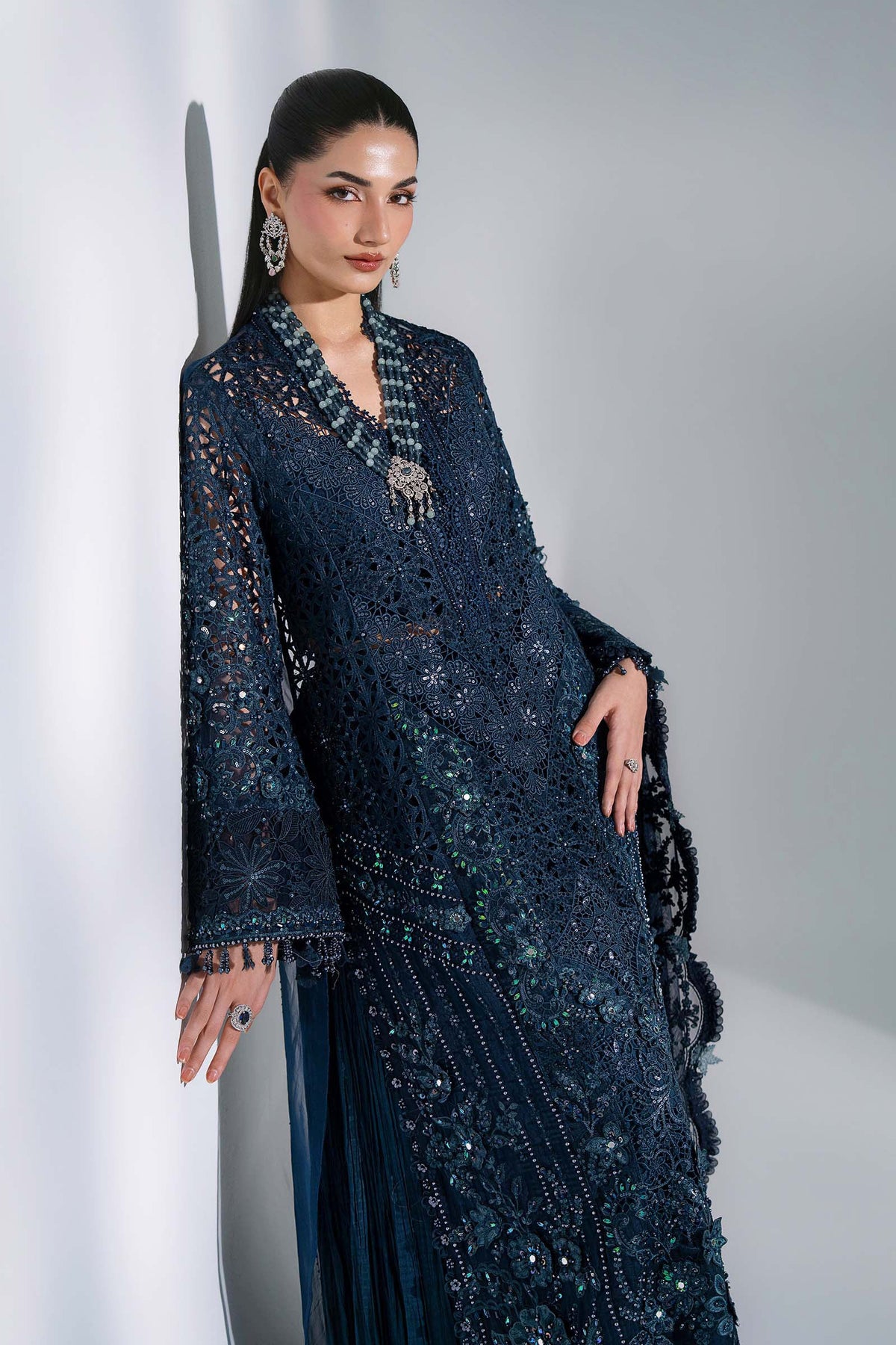 3 Piece Unstitched Embroidered Organza Suit | BD - 3106