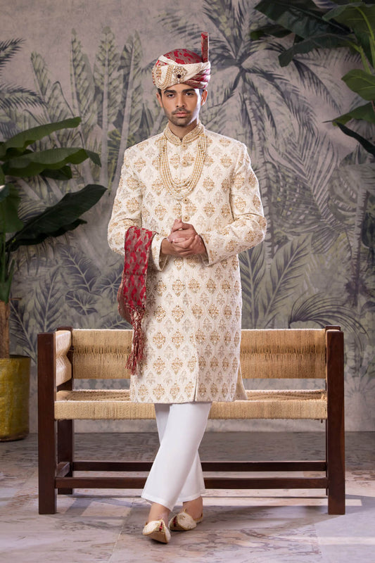 Bin Tayyab Sherwani (TD-1541) OFF WHITE