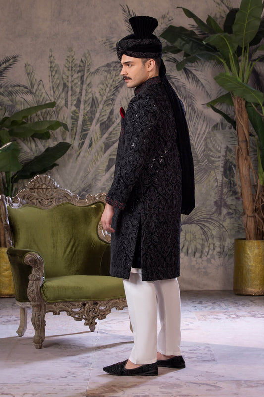 Bin Tayyab Sherwani (TD-1750) BLACK