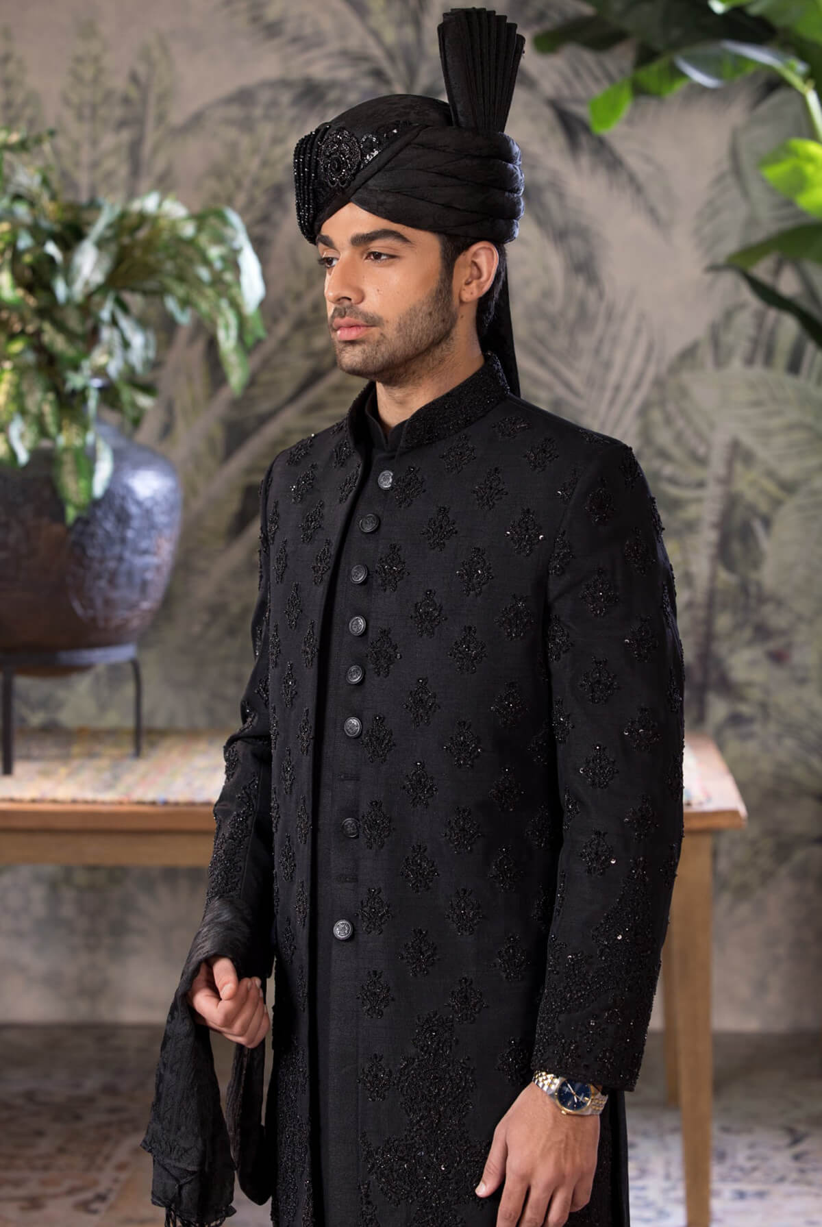 Bin Tayyab Sherwani (TD-1780) Black