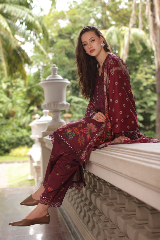 3-PC Unstitched Embroidered Linen Collection CCW7-22