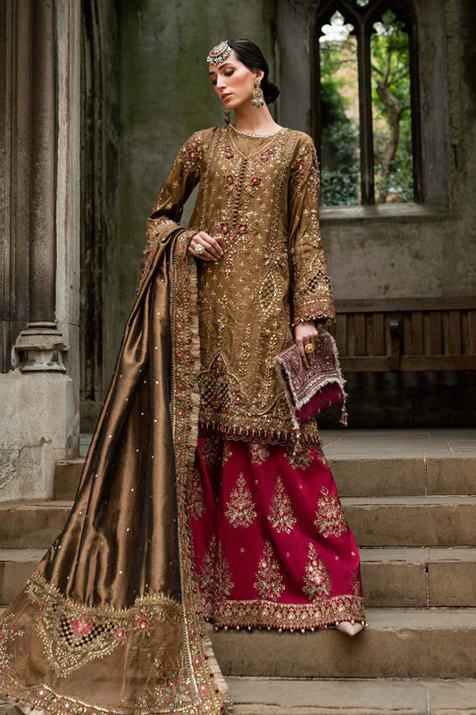 3 Piece Unstitched Embroidered Raw Silk Suit