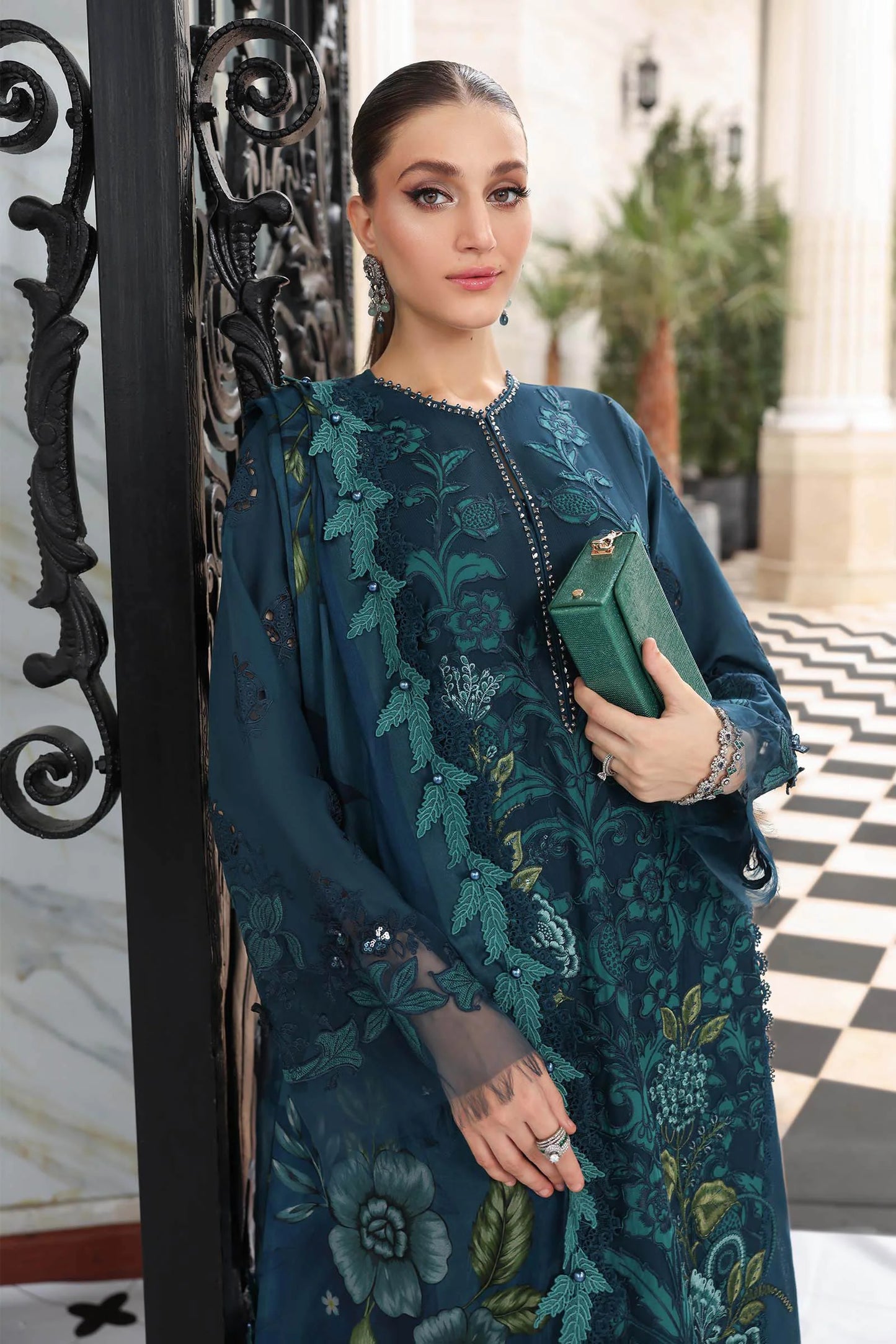 3 Piece Unstitched Embroidered Lawn Suit | EL-26-06