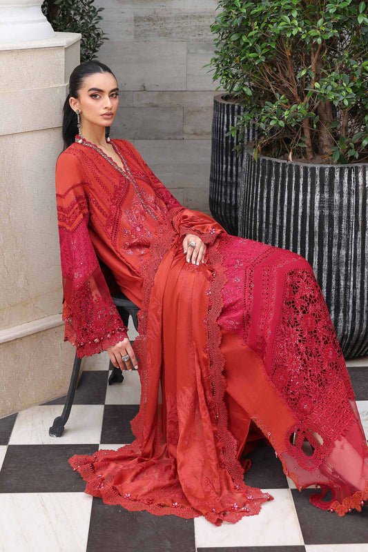 3 Piece Unstitched Embroidered Lawn Suit | EL-26-13