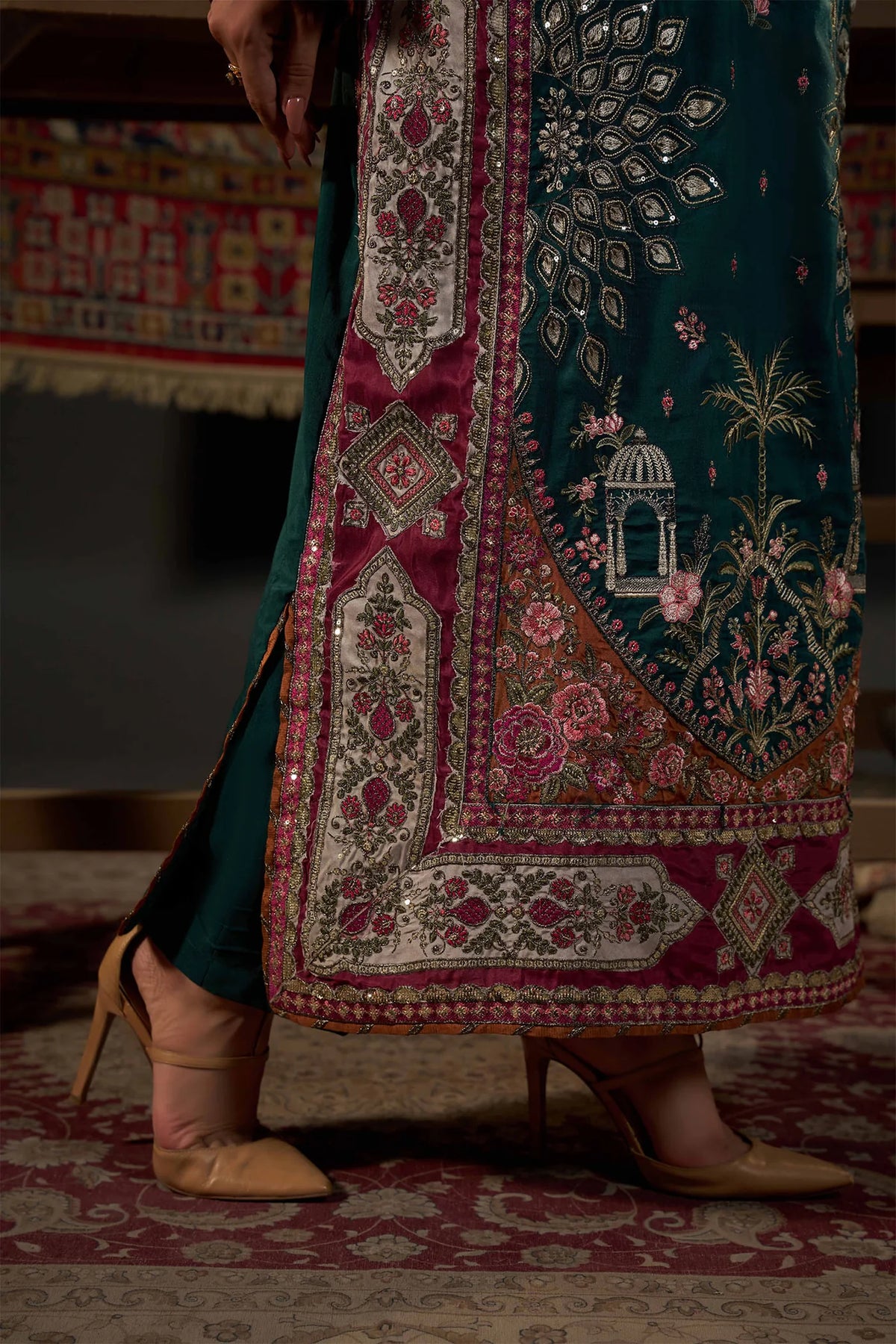 2 PIECE EMBROIDERED KHADAR KAFTAN EMB-581 A