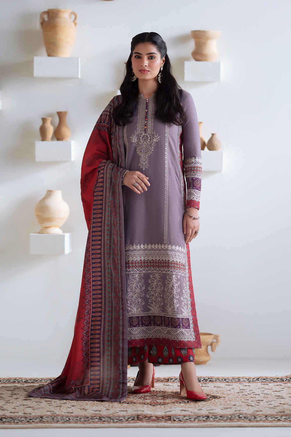 3 Piece Embroidered Khaddar Zalaan - FSU5672