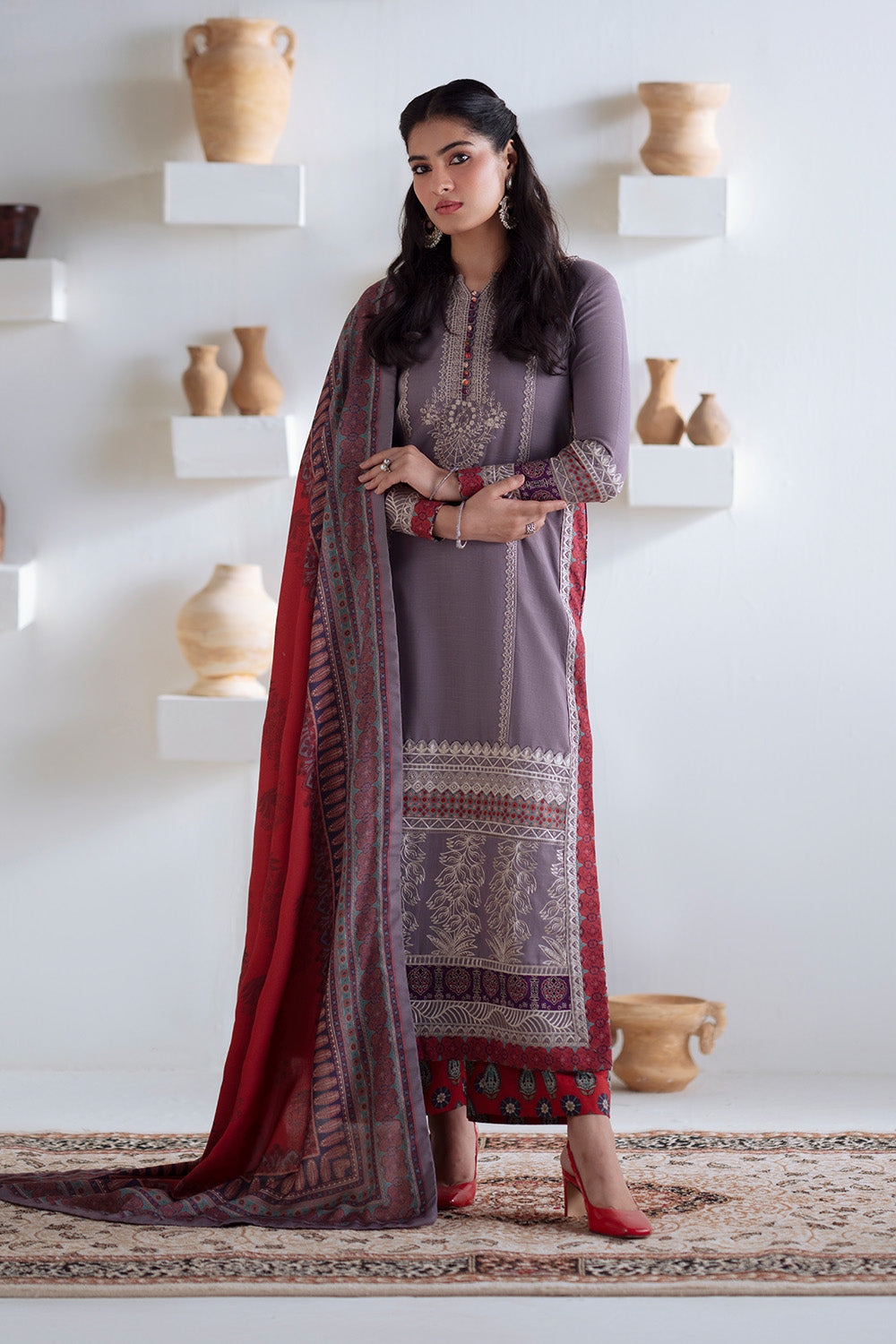 3 Piece Embroidered Khaddar Zalaan - FSU5672