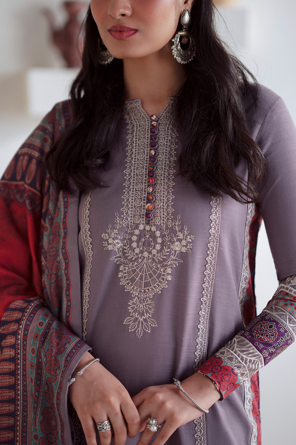3 Piece Embroidered Khaddar Zalaan - FSU5672