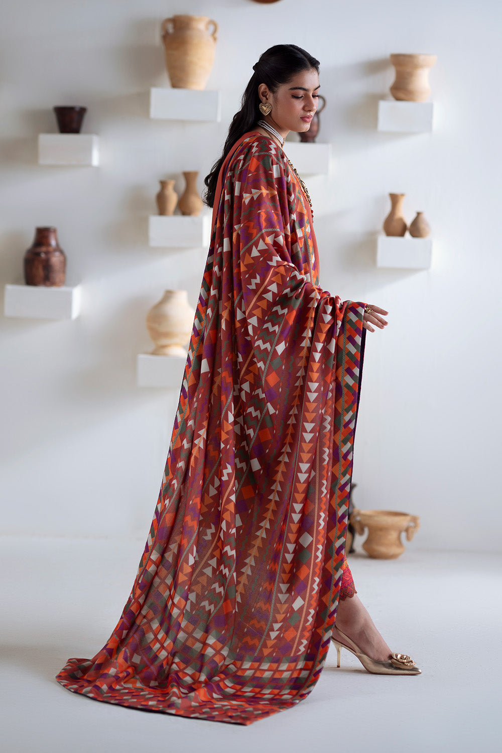 3 Piece Embroidered Khaddar Badrai - FSU5673