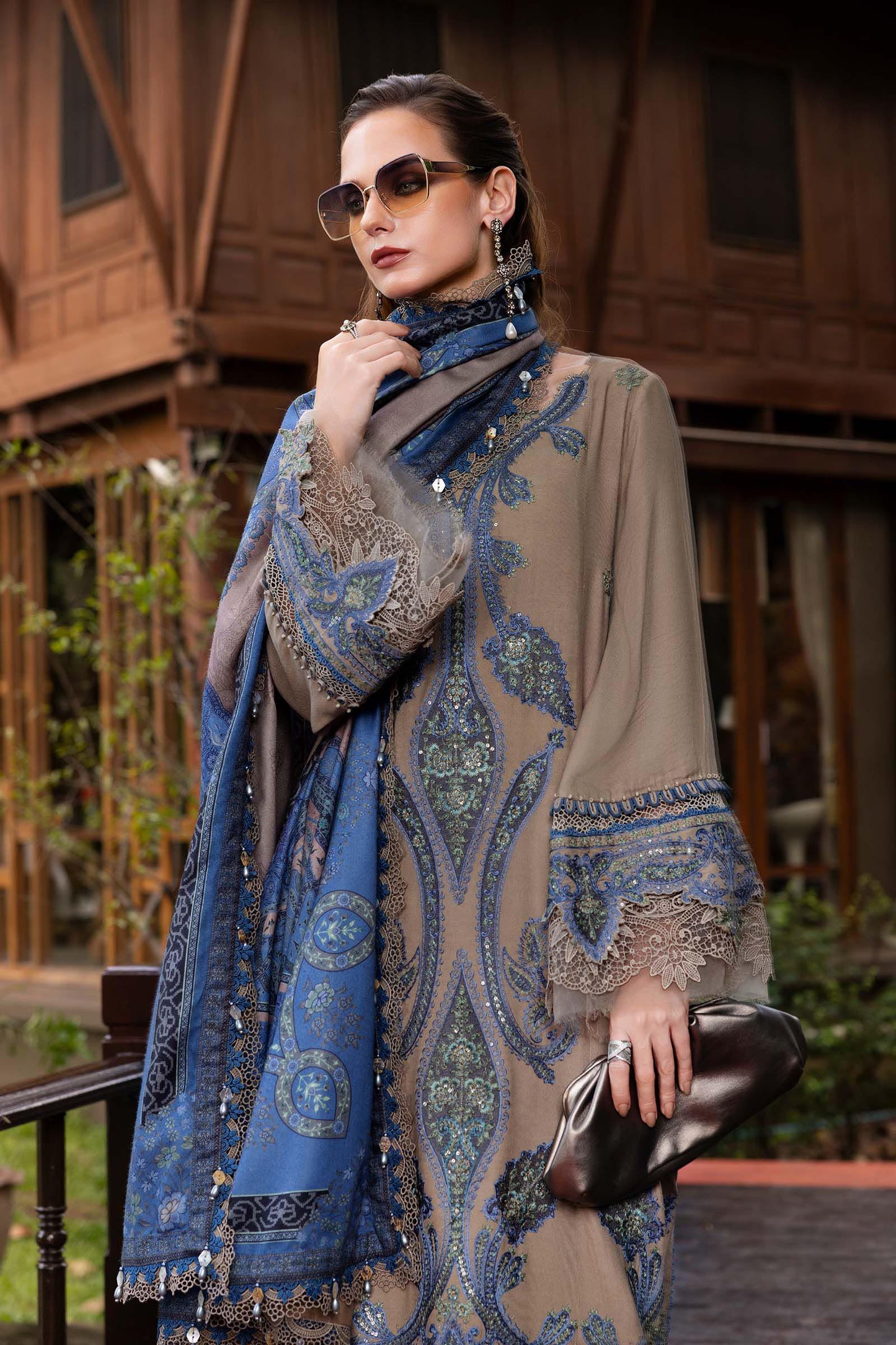 3 Piece Unstitched Embroidered Twill Linen Suit