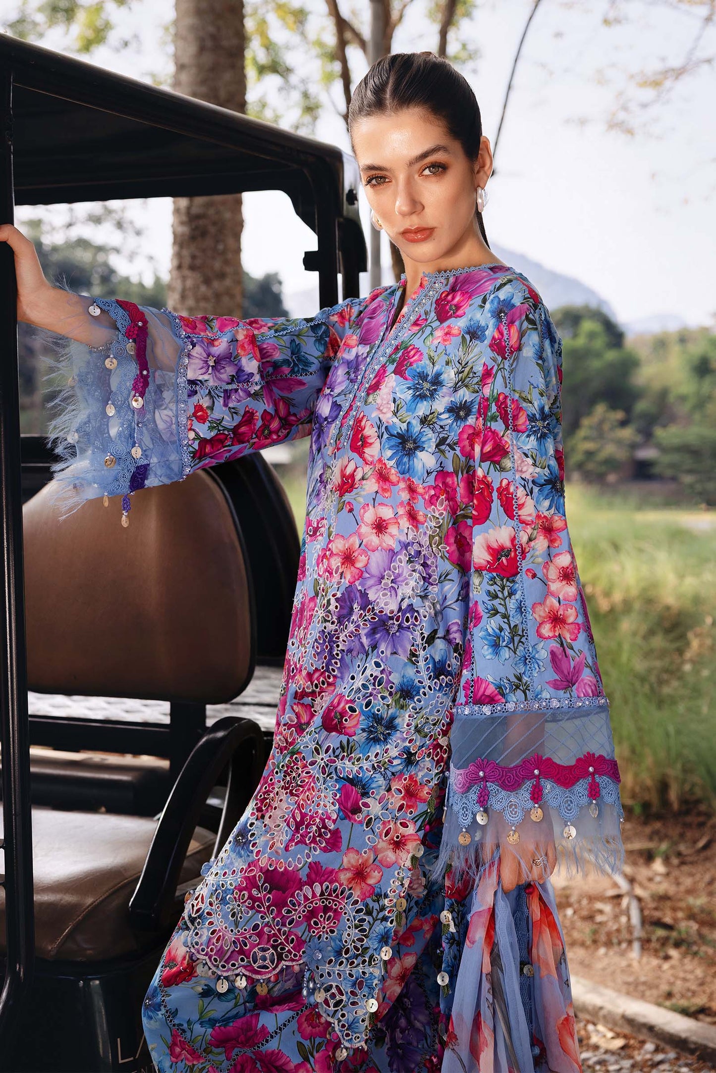 3 Piece Unstitched Embroidered Lawn Suit | MPT-2902-B
