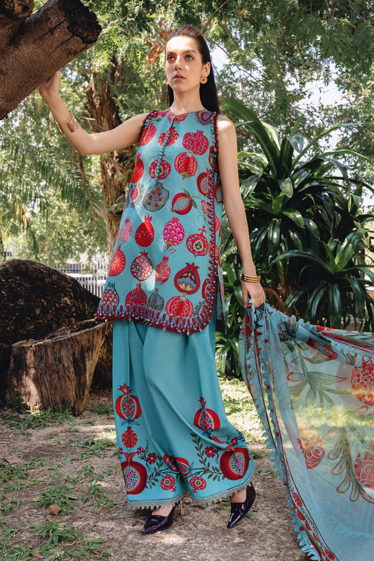 3 Piece Unstitched Embroidered Lawn Suit | MPT-2903-B