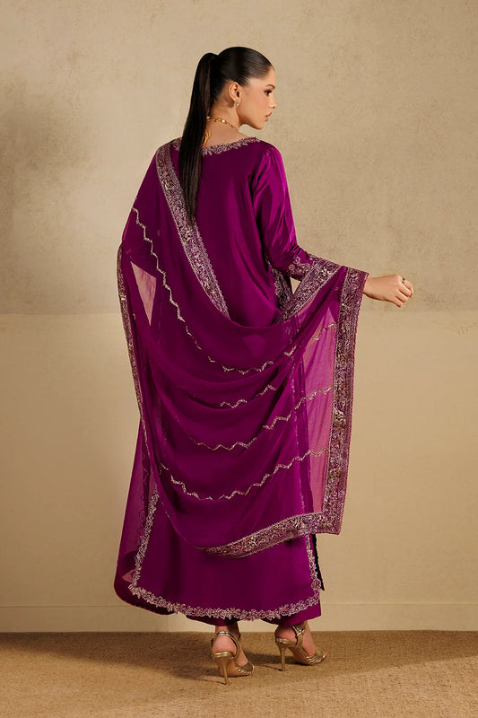 UE-736 Embroidered Sheesha Silk