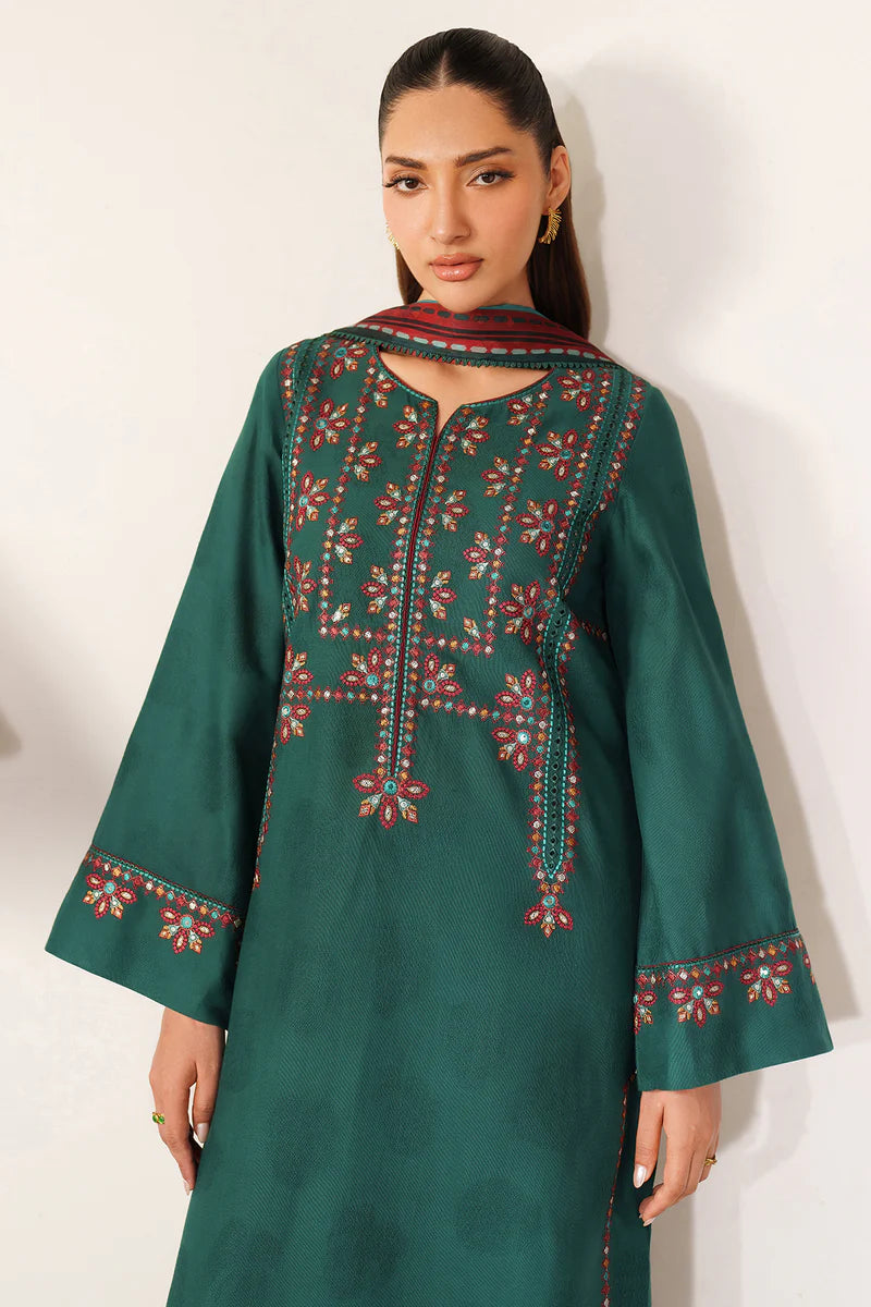 Embroidered Jacquard khaddar UW-0146