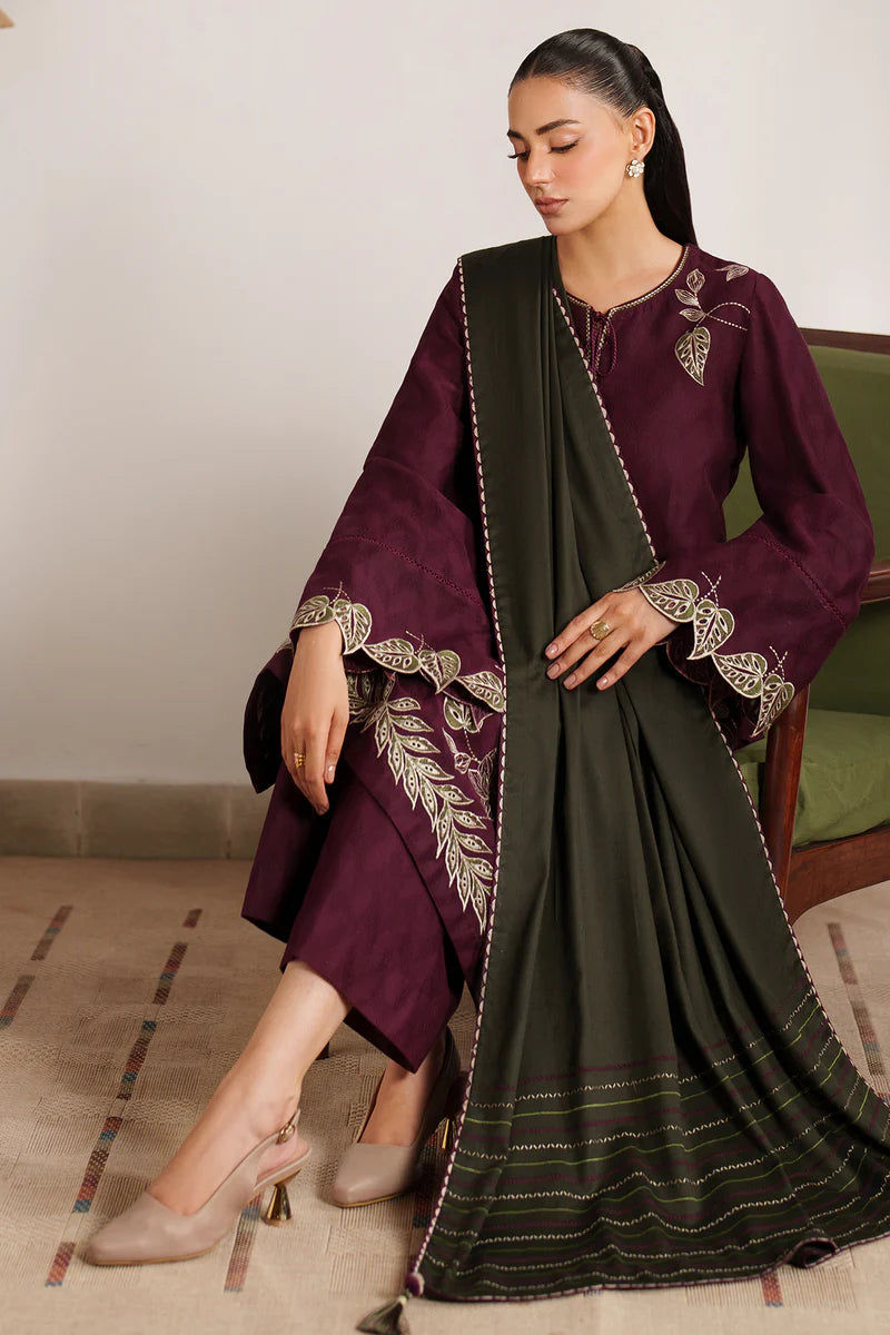 Embroidered Jacquard khaddar UW-0147