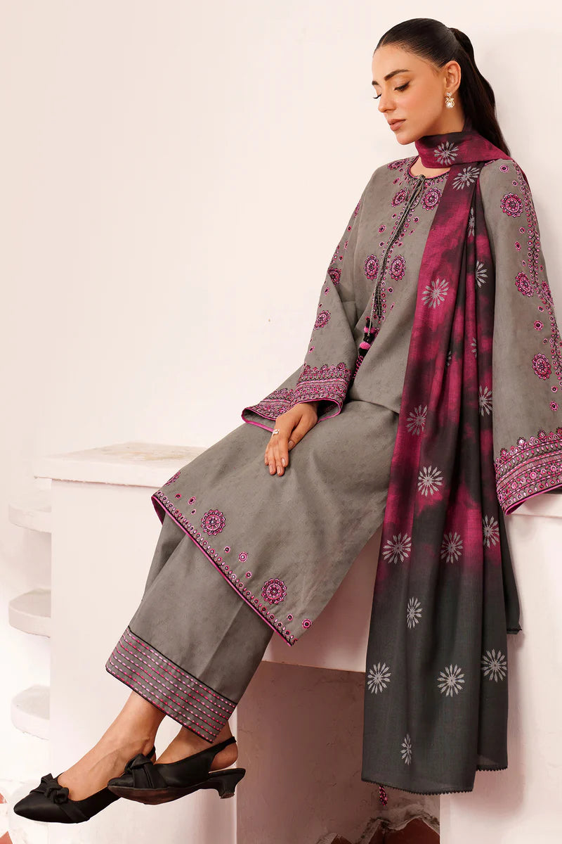 Embroidered Jacquard khaddar UW-0151