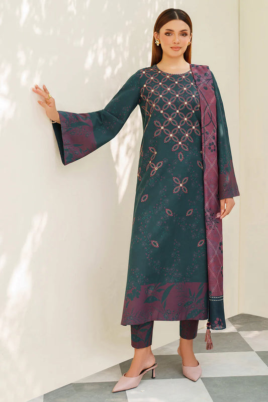 Embroidered Jacquard khaddar UW-0175