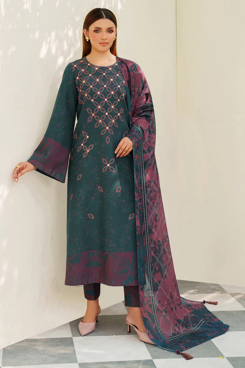 Embroidered Jacquard khaddar UW-0175