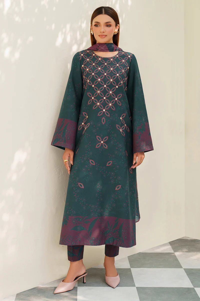 Embroidered Jacquard khaddar UW-0175