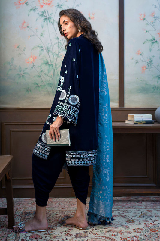 3 Piece Embroidered Suit | W-FB-WH-26-486006