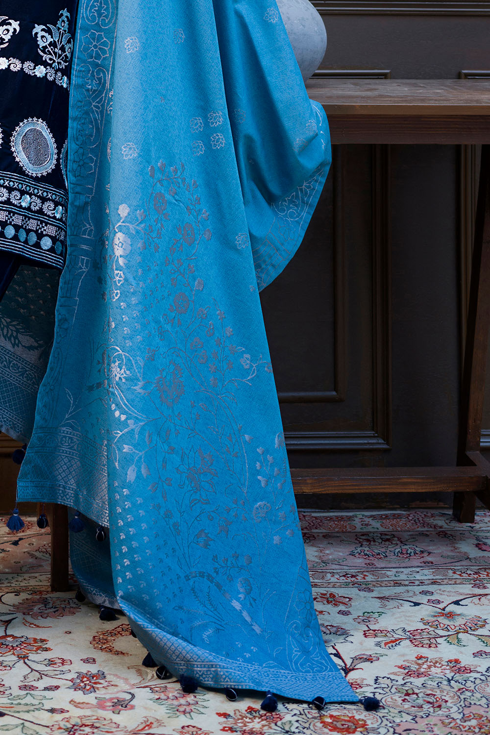 3 Piece Embroidered Suit | W-FB-WH-26-486006