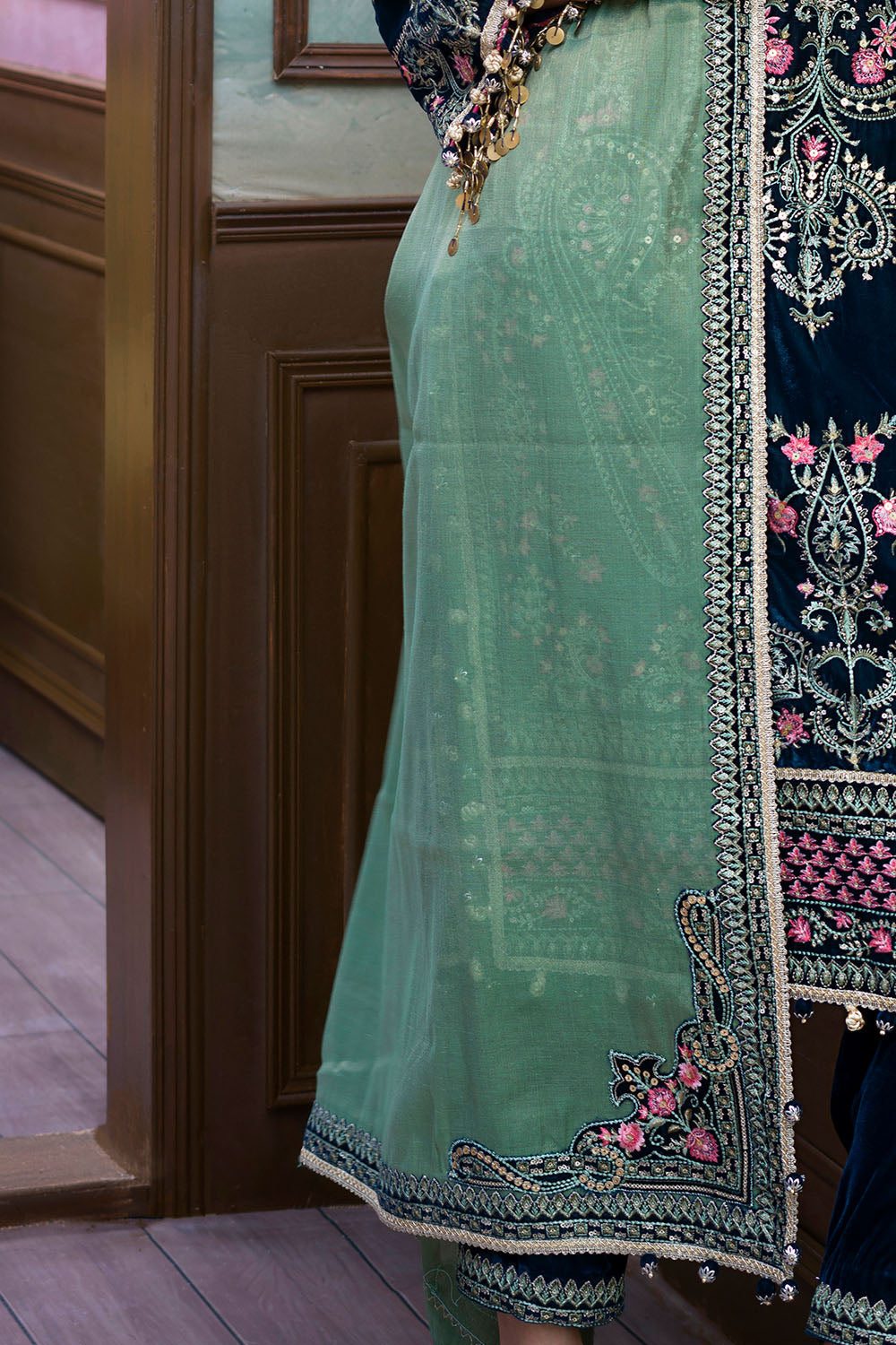 3 Piece Embroidered Suit | W-FB-WH-26-486010