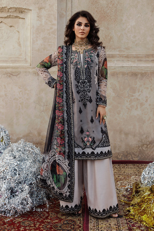 3-pc Unstitched Embroidered Printed Chiffon Collection VSL25-44