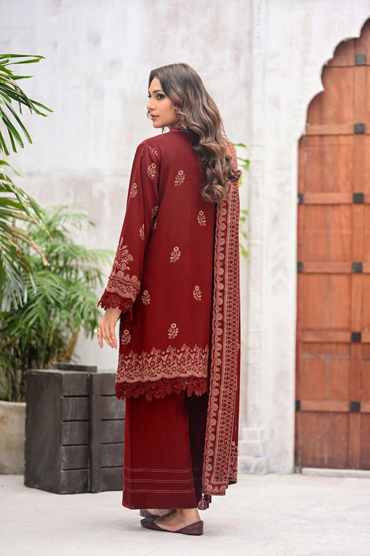 03 Piece Unstitched Pashmina Printed