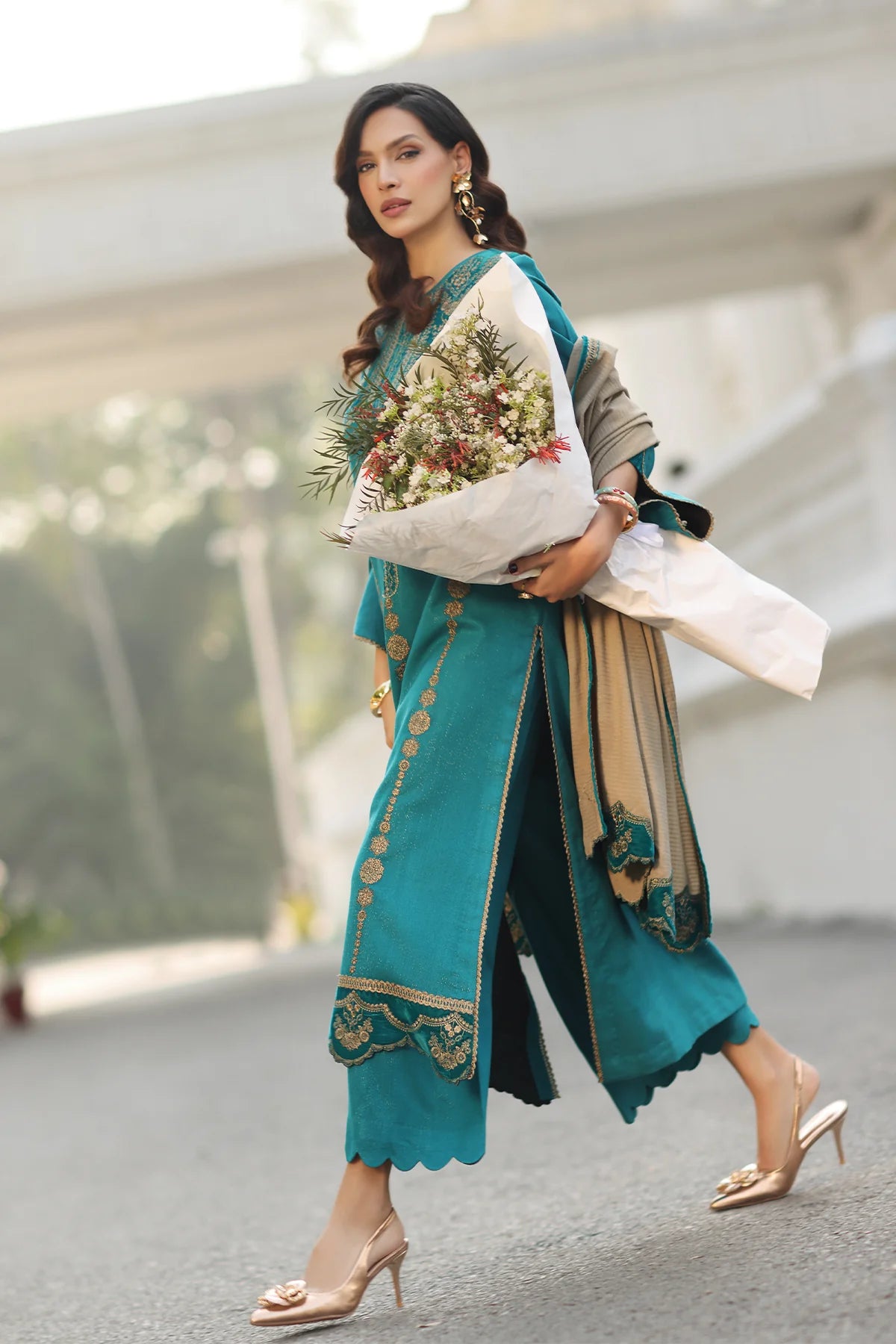 3-PC Unstitched Peach Leather with Velvet CSW5-04