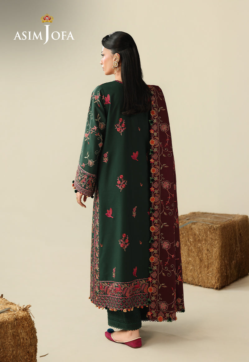 AJULK-04 Embroidered Rod Unstitched 3 Pcs