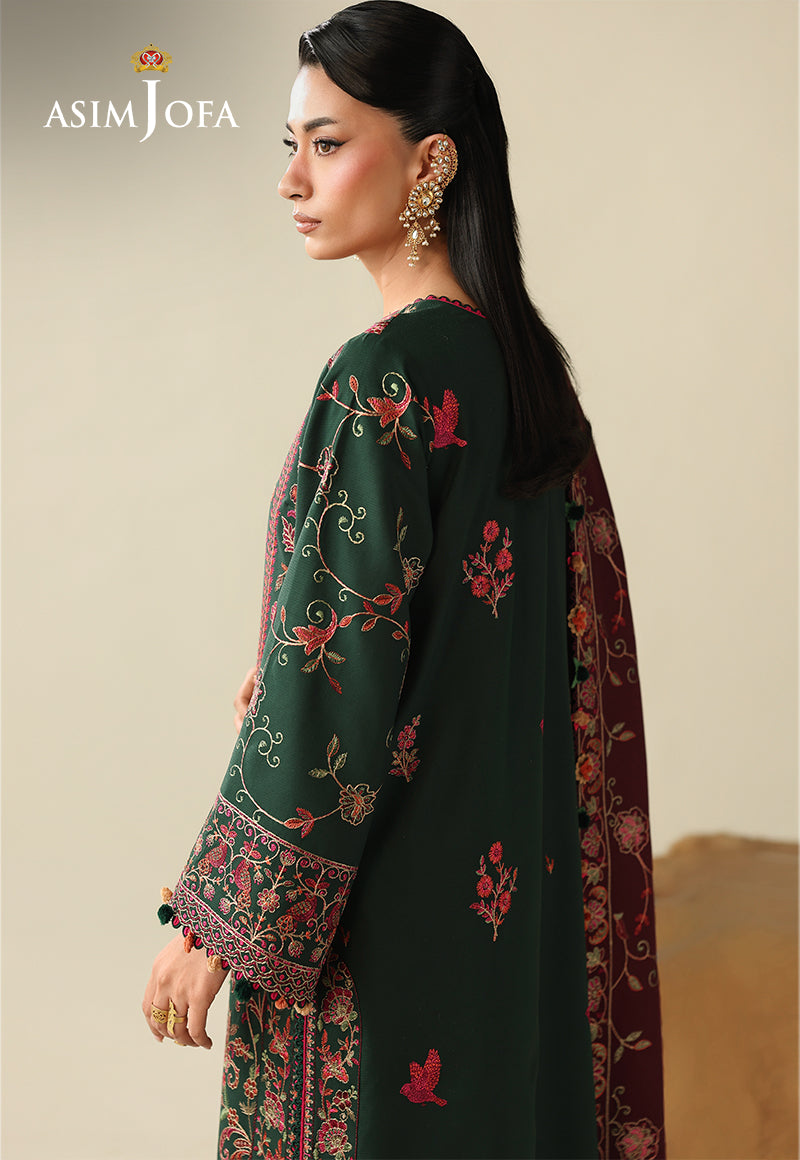 AJULK-04 Embroidered Rod Unstitched 3 Pcs